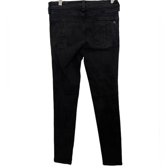 Rag & Bone Black Side Stripe High Rise Ankle Skinny Jeans Size 30 - Picture 3 of 6